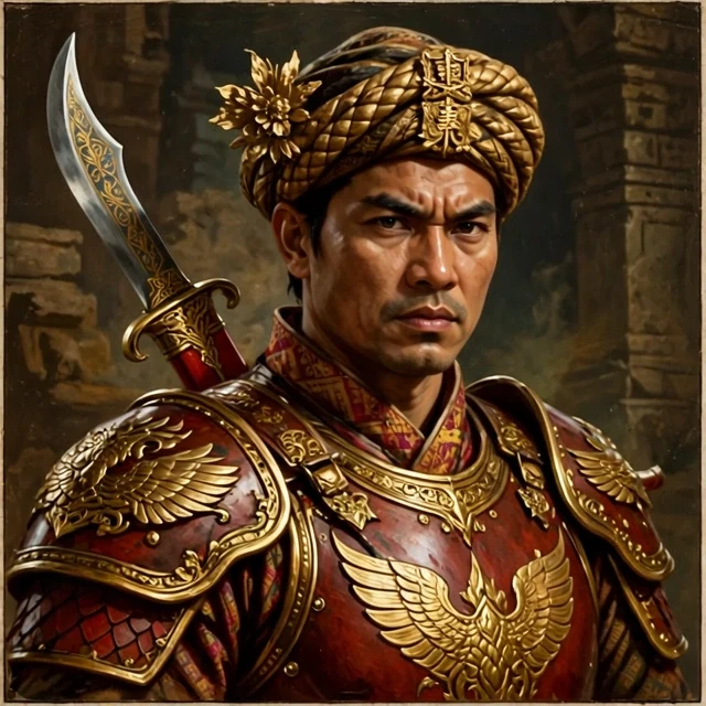 Selected hero portrait in classic fantasy manual style
